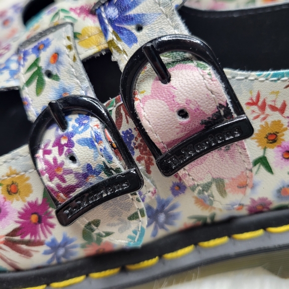 Doc Martens 8065 Wanderlust Floral Mary Jane Shoes in Bone/Mallow Pink Sz 7 RARE - Picture 9 of 13